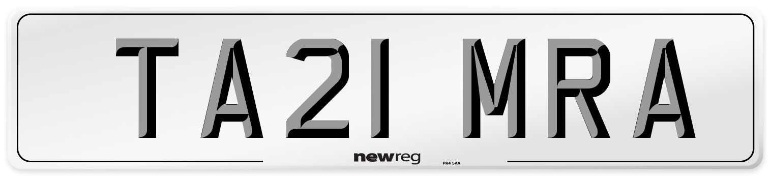 TA21 MRA Number Plate from New Reg